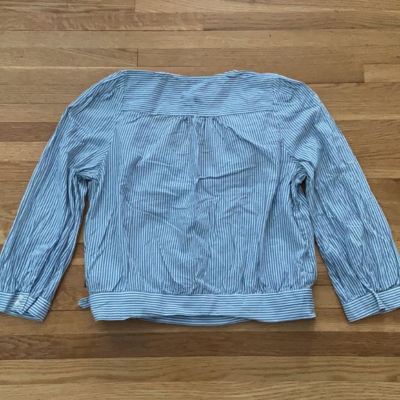 Madewell Wrap Top in Indigo Stripe - Picture 4 of 7